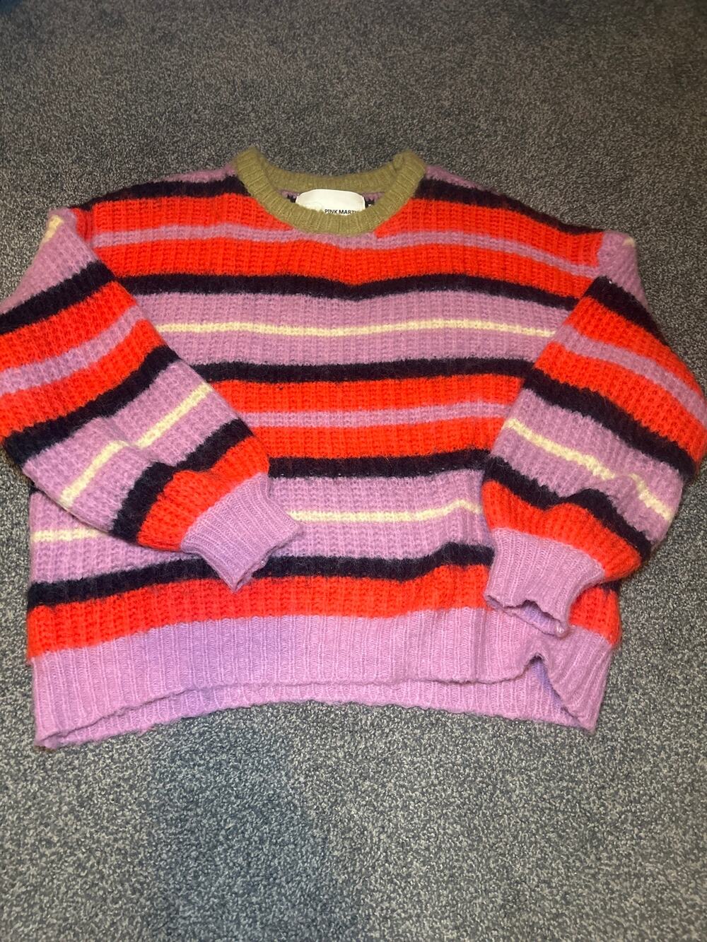 Colorful striped sweater by pink martini size xs